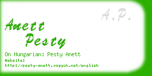 anett pesty business card